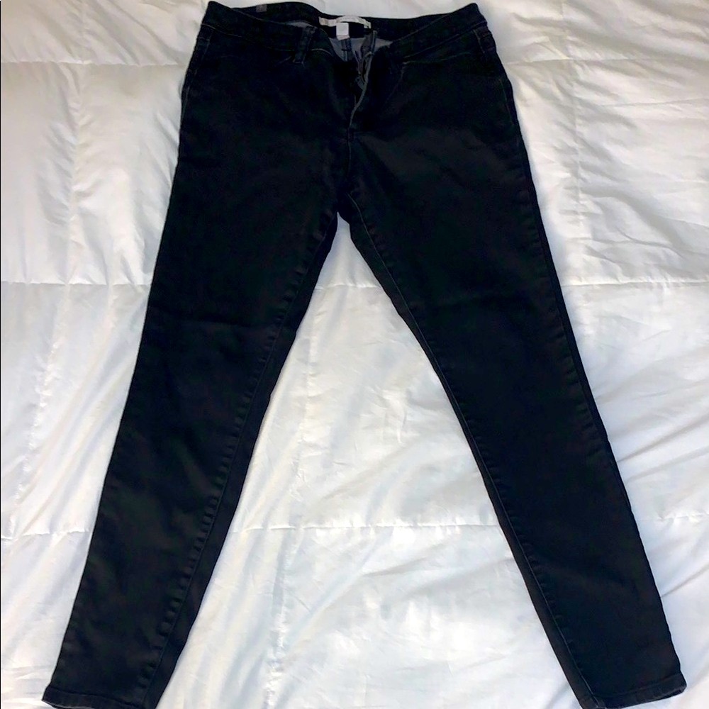 LC Lauren Conrad - Black Coated Skinny Jeans Size 8